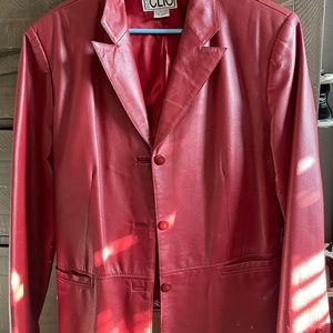 red leather jacket